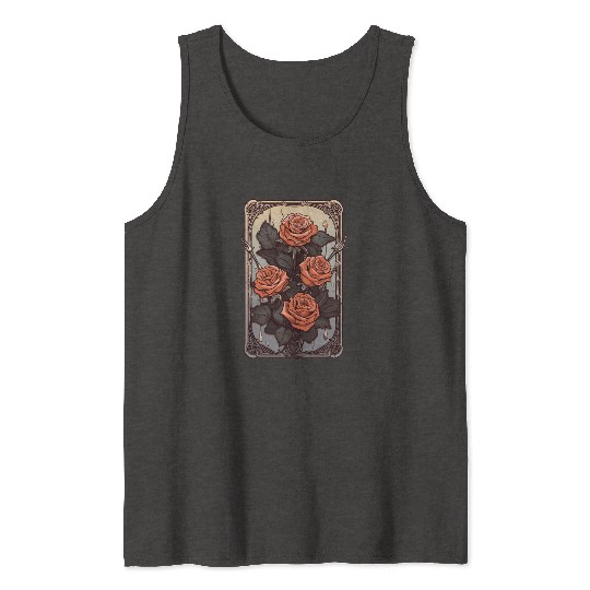 Rose Tarot Card Reader Astrology Occult Tank Tops