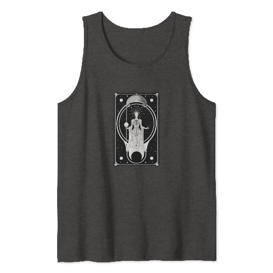 Crescent Moon Tarot Card Astrology Occult Tank Tops