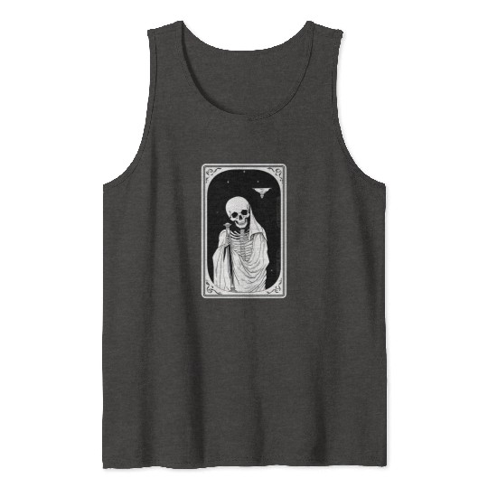 Skeleton Tarot Card Reader Astrology Occult Tank Tops
