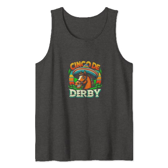 cinco de derby cinco de mayo fiesta Horse Racing Tank Tops