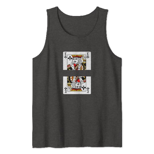 Playing card clover king with banner space Tank Tops