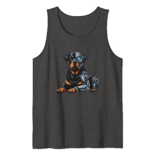 Rottweiler cyborg robot space Tank Tops