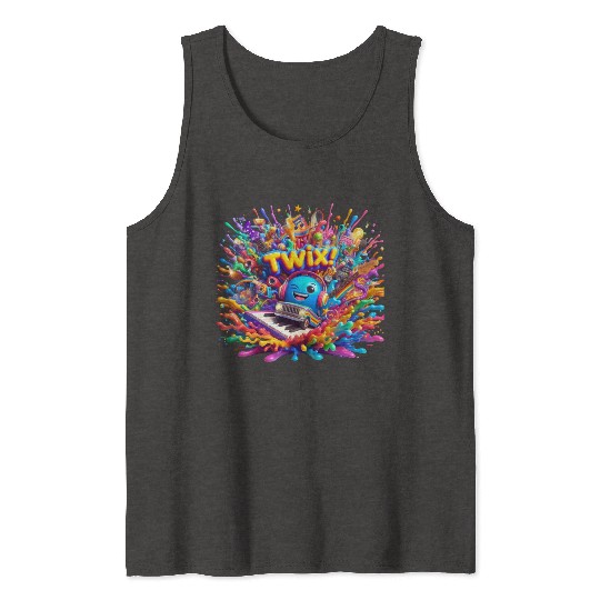 Stellar Rhapsody: Ethereal Riffs and Hues - TwiX! Tank Tops