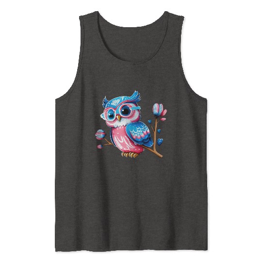 Red White and Blue Owl Tank Tops
