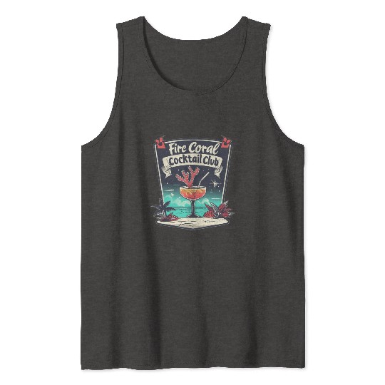 Fire Coral Cocktail Club Tank Tops
