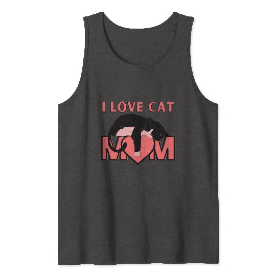I Love Cat Mom Cats Lover Tank Tops