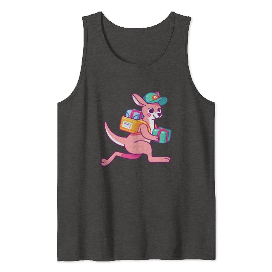 Speedy Delivery: Kangaroo Courier Tank Tops