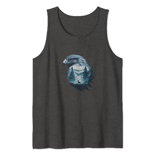 Majestic Eagle And Serene Wilderness Scene Tank Tops