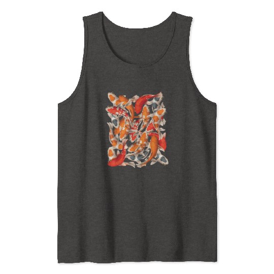 Japanese Asian Koi Fish Carp Nishikigoi Fish Art T Tank Tops
