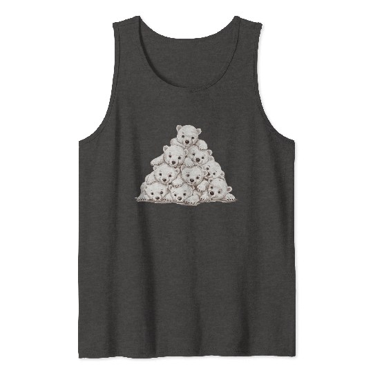 Pile of Baby Polar Bears Tank Tops