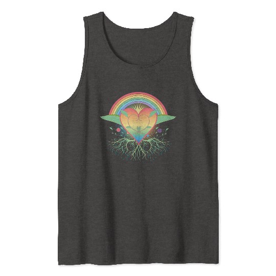 Rainbow heart with roots for Pride Tank Tops