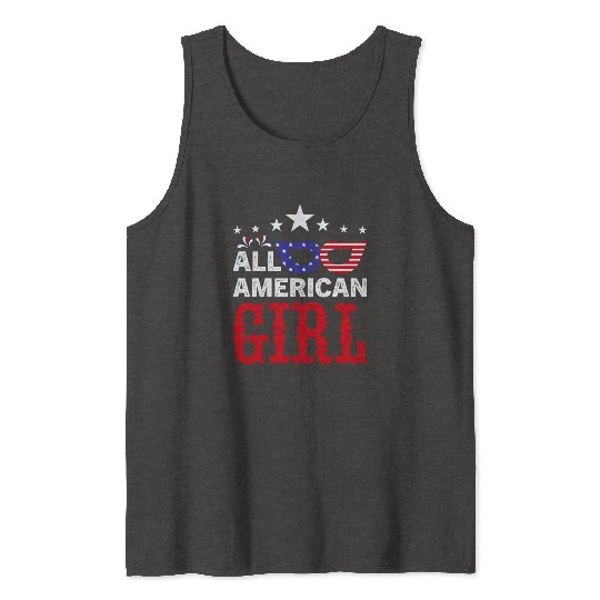 All American girl US Independent day Tank Tops