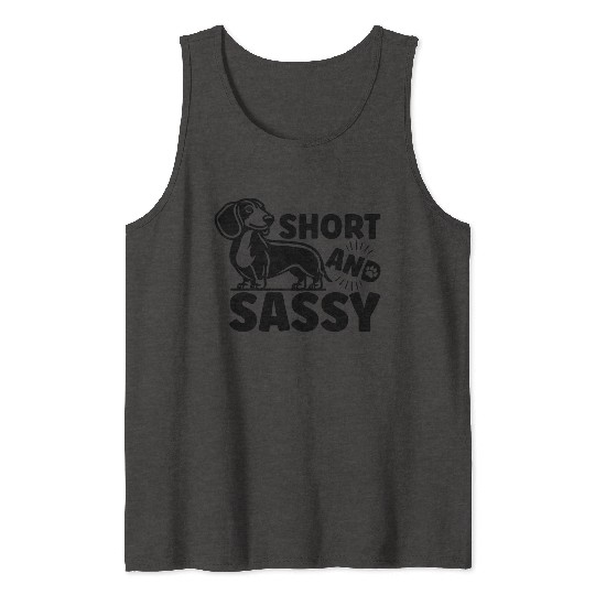 Dachshund Short and Sassy Funny Cute Weiner Dog Tank Tops