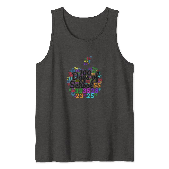 100 Days Of School Design From Numbers In Apple Tank Tops