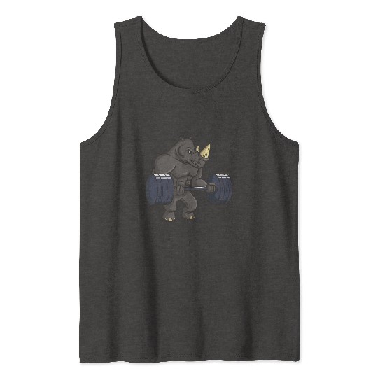 Rhinoceros Powerlifting Weightlifting Gym Rhino Lo Tank Tops