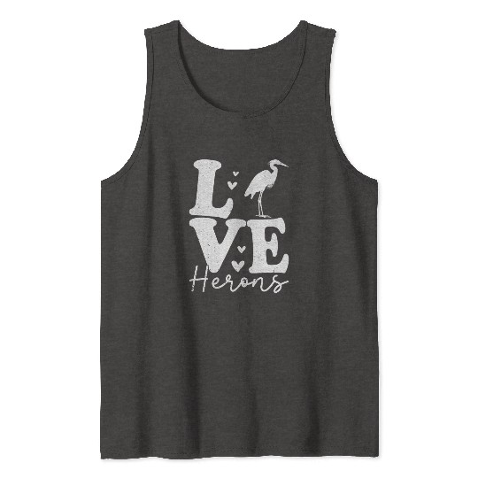 Love Heron Blue Heron Birds Lover Gifts Tank Tops