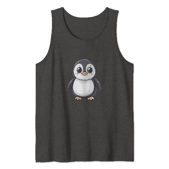Adorable Penguin Character Embraces Your Style Tank Tops