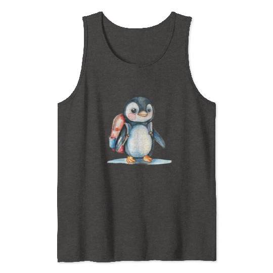 Watercolor Cute School Animals, Back to School Tank Tops