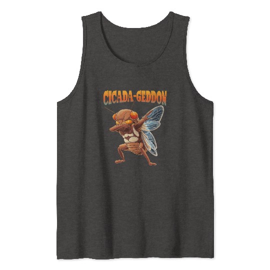 Funny Dabbing Cicada 2024 Dab Tank Tops