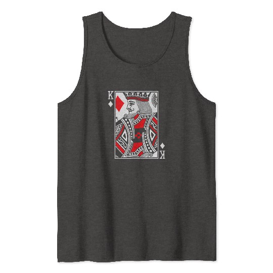 King Poker Card of Diamonds Playing Cards Tank Tops