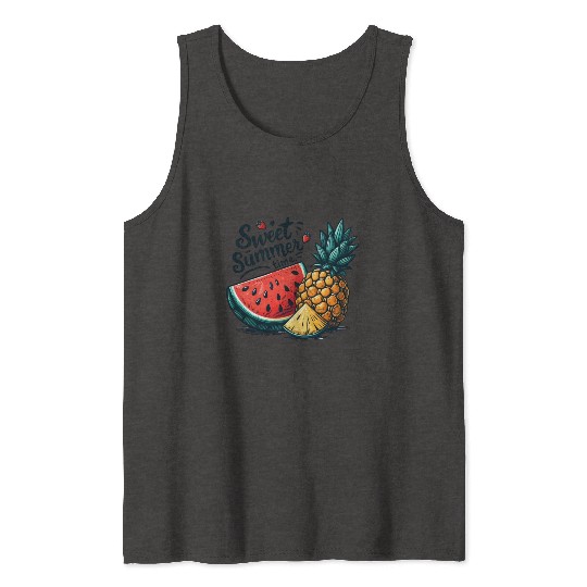 Sweet Summer Time Watermelon and Pineapple Tank Tops