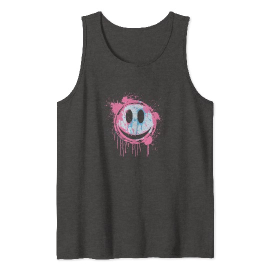 Graffiti Smiley Face - Urban Street Art Tank Tops