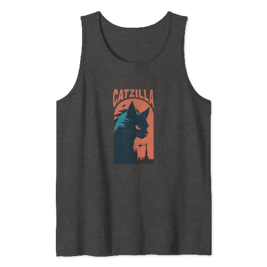 Catzilla king of Cat monster Tank Tops
