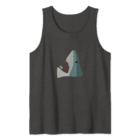 Shark Stepping On A Brick Toy Funny Internet Meme Tank Tops