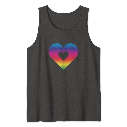 Rainbow Heart Homosexuality LGBT Love Tank Tops