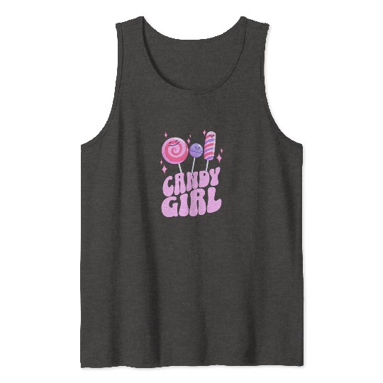 Sweet Pink Candy Girl Tank Tops