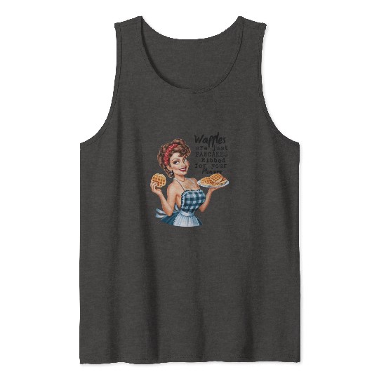 Waffle Delight: Retro Housewife Humor Tank Tops