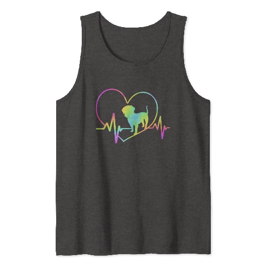 Wirehaired Dachshund Heartbeat Dog Silhouette Tank Tops