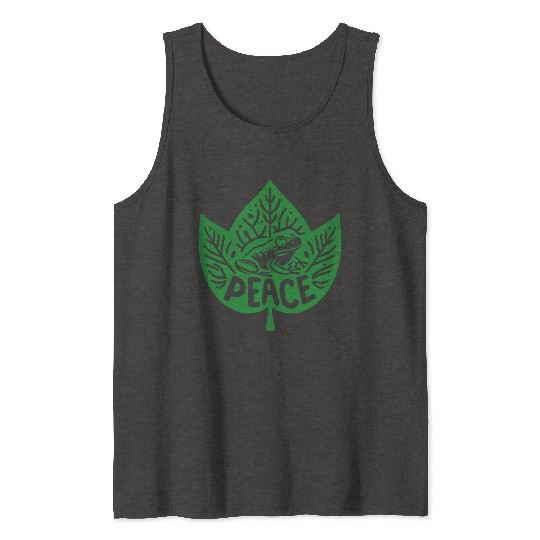Peaceful Frog - Green version Tank Tops