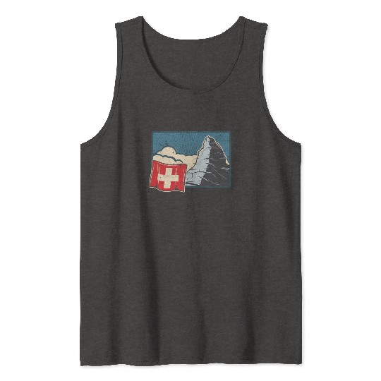Vacation Skiing, Hiking, Mountain Switzerland Tank Tops
