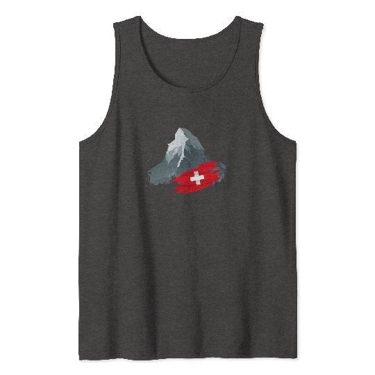 Vacation Skiing, Hiking, Mountain Switzerland Tank Tops