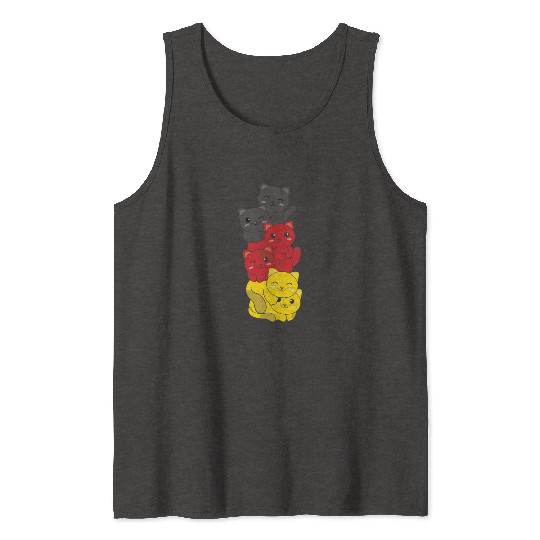 German Flag Cat German Germany Cats Tank Tops
