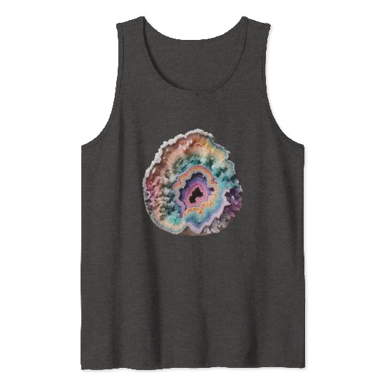 Fantasy Pastel Rainbow Geo Stone Crystal Tank Tops