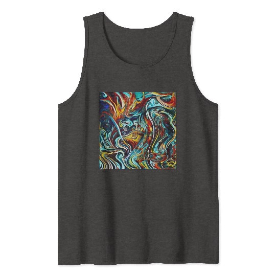Multi abstrack Tank Tops
