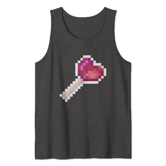 Pixel Art Sprite Cute Heart Lollipop Tank Tops