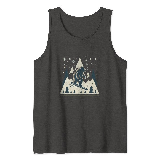 Skiing Grizzly Tank Tops
