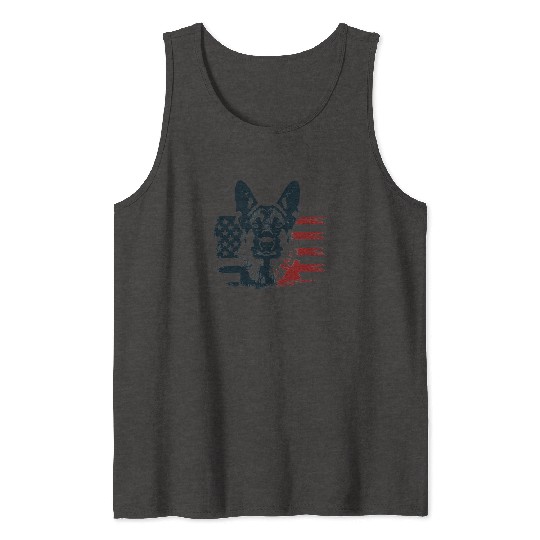 Patriotic German Shepherd Dog Lover 4th Of July Tank Tops