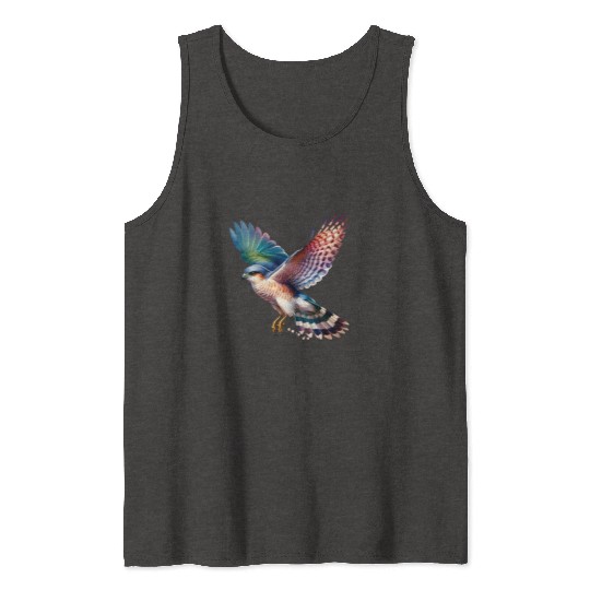 Collared Sparrowhawk in Flight Tank Tops