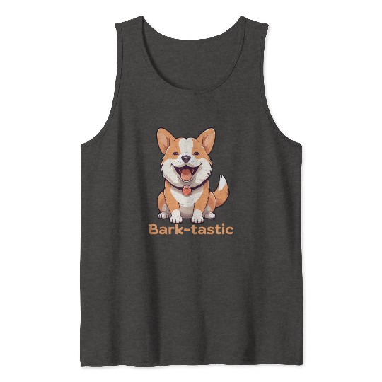 Cute shiba inu puppy dog with funny Bark-tastic te Tank Tops