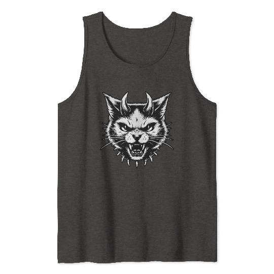 Dark Art Cats Beast kitten Animal Vintage Tank Tops