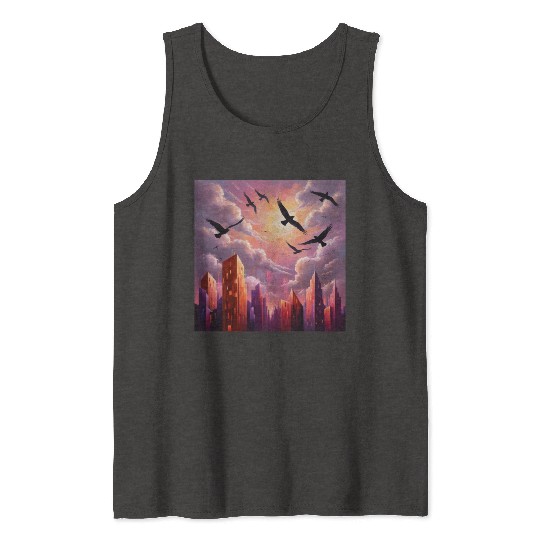 Geometric Twilight City Tank Tops