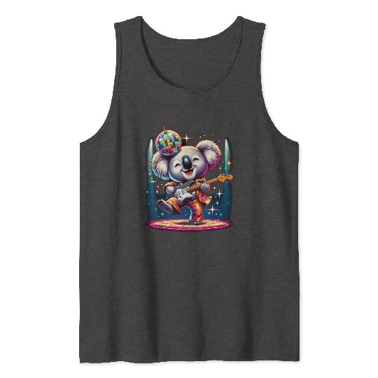 Disco Ball Guitar Koala Tank Tops