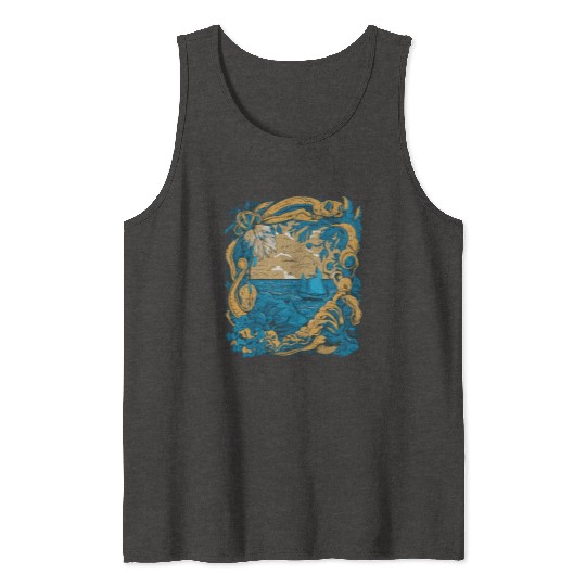 Sun Kissed Shores A Mediterranean Odyssey Tank Tops