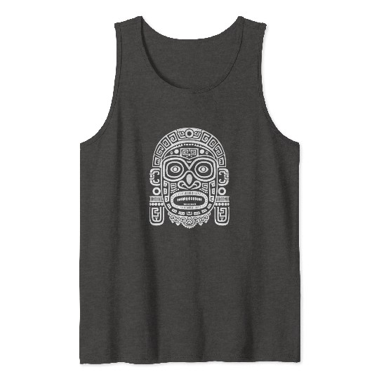 Maya God Mayan Mythology Ek Chuah Intricate Mask Tank Tops