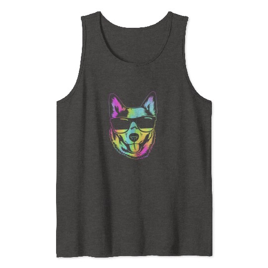 Retro Australian Cattle Dog With Sunglasses Tank Tops