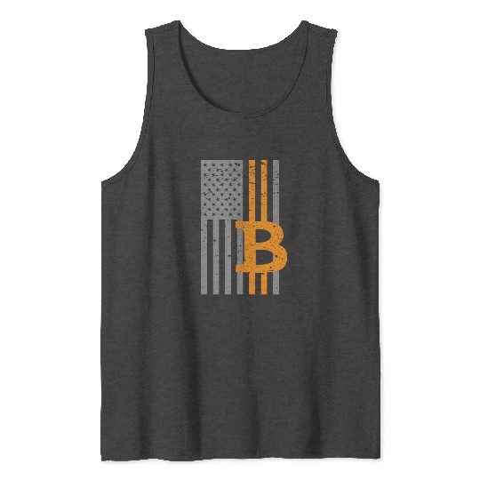 Bitcoin USA Flag Crypto BTC Patriot Tank Tops